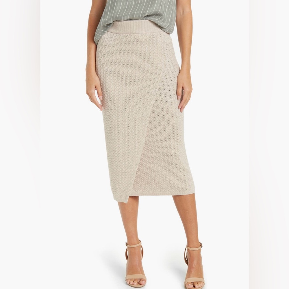 Sweater Wrap Midi Skirt